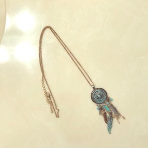 Long chained dreamcatcher necklace